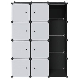 Berkfield Stylish Modular Cabinet 9 Compartments 37X115X150 Cm Black And White - thumbnail 4