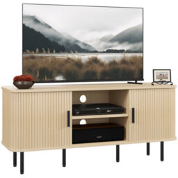 Homcom Tv Unit For Living Room, Tv Stand, Oak Tone - thumbnail 2
