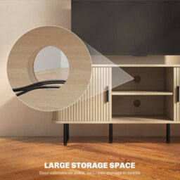 Homcom Tv Unit For Living Room, Tv Stand, Oak Tone - thumbnail 6