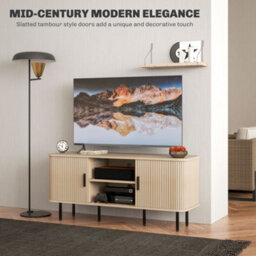 Homcom Tv Unit For Living Room, Tv Stand, Oak Tone - thumbnail 4