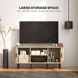 Homcom Tv Unit For Living Room, Tv Stand, Oak Tone - thumbnail 5