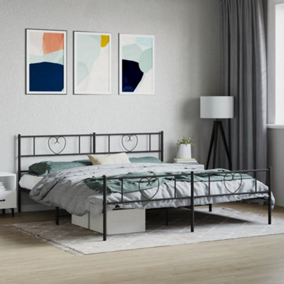 Berkfield Metal Bed Frame With Headboard And Footboard Black 180X200 Cm - image 1