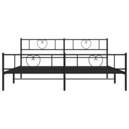 Berkfield Metal Bed Frame With Headboard And Footboard Black 180X200 Cm - thumbnail 5
