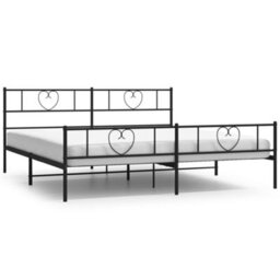 Berkfield Metal Bed Frame With Headboard And Footboard Black 180X200 Cm - thumbnail 2