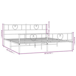 Berkfield Metal Bed Frame With Headboard And Footboard Black 180X200 Cm - thumbnail 9
