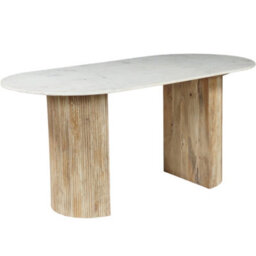Luxor Oval Natural Marble Dining Table 6 To 8 Seater - thumbnail 2