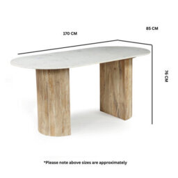 Luxor Oval Natural Marble Dining Table 6 To 8 Seater - thumbnail 6