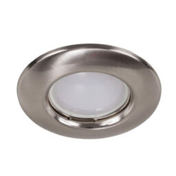 Valuelights Downlight Fixed Brushed Chrome Ceiling Light Fitting Single Pack - thumbnail 1