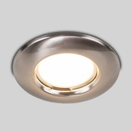 Valuelights Downlight Fixed Brushed Chrome Ceiling Light Fitting Single Pack - thumbnail 2