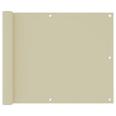 Berkfield Balcony Screen Cream 75X300 Cm Oxford Fabric - image 1