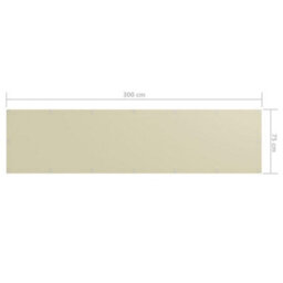 Berkfield Balcony Screen Cream 75X300 Cm Oxford Fabric - thumbnail 5