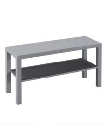 Urbn-Living Urbnliving 90Cm 2 Tier Tv Bench Entertainment Media Stand Cabinet Wooden Storage Display Unit, Grey - thumbnail 2
