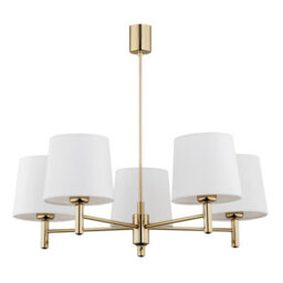 Luminosa Lighting Luminosa Ponte Plus Multi Arm Pendant Ceiling 5 Light Cream, Dark Brass Steel - thumbnail 4