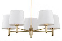Luminosa Lighting Luminosa Ponte Plus Multi Arm Pendant Ceiling 5 Light Cream, Dark Brass Steel - thumbnail 3