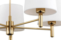 Luminosa Lighting Luminosa Ponte Plus Multi Arm Pendant Ceiling 5 Light Cream, Dark Brass Steel - thumbnail 2