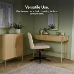 Computer Desk For Home Office, Console Table With Sliding Doors Storage - thumbnail 4
