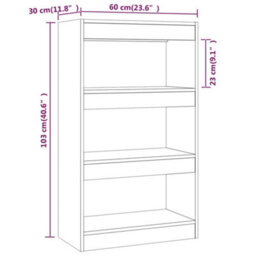 Berkfield Book Cabinet/room Divider Grey Sonoma 60X30X103 Cm Engineered Wood - thumbnail 7