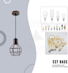 Cage Pendant Ceiling Light,adjustable Hanging Ceiling Lights, Rustic Red Wire Lampshade For Kitchen Bedroom Bar Cafe Hallway - thumbnail 7