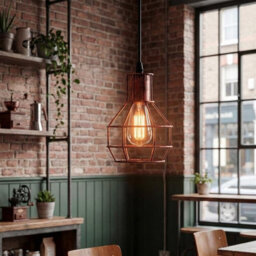 Cage Pendant Ceiling Light,adjustable Hanging Ceiling Lights, Rustic Red Wire Lampshade For Kitchen Bedroom Bar Cafe Hallway - thumbnail 8