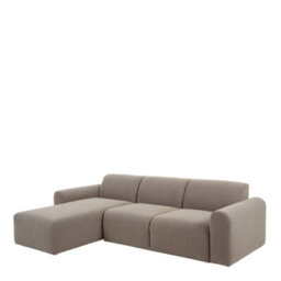 Furniture To Go Midfield Left Hand Facing 2 Seater Chaise Longue In Boucle Beige Fabric - thumbnail 1