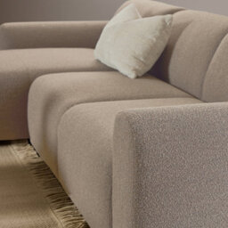 Furniture To Go Midfield Left Hand Facing 2 Seater Chaise Longue In Boucle Beige Fabric - thumbnail 5