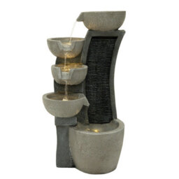 MonsterShop Outdoor Water Feature Garden Fountain Led Plug-In Pump Sleek Streams