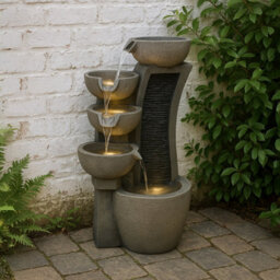 MonsterShop Outdoor Water Feature Garden Fountain Led Plug-In Pump Sleek Streams - thumbnail 4