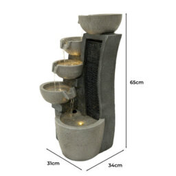 MonsterShop Outdoor Water Feature Garden Fountain Led Plug-In Pump Sleek Streams - thumbnail 5