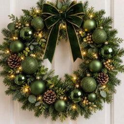 Decoris 60 Pine Green Baubles Shatterproof Christmas Tree Hanging Decor - thumbnail 7
