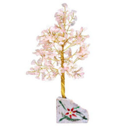 Serenityy Rose Quartz Gemstone Tree - 320-Stone Decorative Figurine, Pink, 400G - thumbnail 2