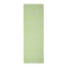 Homescapes Cotton Gingham Check Rug Hand Woven Green White, 66 X 200 Cm - thumbnail 2