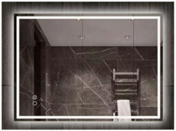 Biznest Led Lighted Bathroom Wall Mirror 3 Color Light Touch Switch With Fog Pad Home Décor (60X80 Cm Rectangle Style L8037)