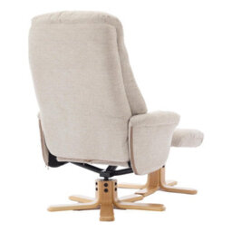 Morris Living The Paris Swivel Recliner Chair & Footstool In Lille Sand Fabric - thumbnail 7