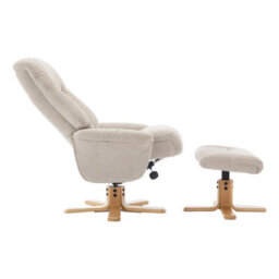 Morris Living The Paris Swivel Recliner Chair & Footstool In Lille Sand Fabric - thumbnail 6