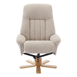 Morris Living The Paris Swivel Recliner Chair & Footstool In Lille Sand Fabric - thumbnail 3
