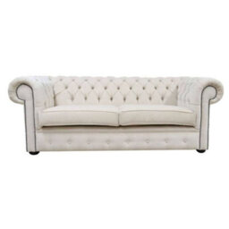 Chesterfield Handmade 3 Seater Sofa Settee Pimlico Cream Fabric In Classic Style - thumbnail 2