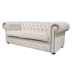 Chesterfield Handmade 3 Seater Sofa Settee Pimlico Cream Fabric In Classic Style - thumbnail 3