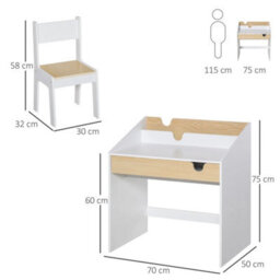 Kids Desk And Chair Set Children Study Table - thumbnail 2