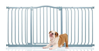 Bettacare Curved Top Dog Gate, 152Cm - 161Cm, Matt Grey, Pressure Fit Pet Gate For Dog And Puppy, Pet And Dog Barrier - image 1