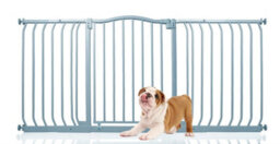Bettacare Curved Top Dog Gate, 152Cm - 161Cm, Matt Grey, Pressure Fit Pet Gate For Dog And Puppy, Pet And Dog Barrier - thumbnail 1