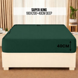 Aspire Homeware Emerald Fitted Sheet 40Cm Extra Deep Pocket Hypoallergenic Bed Sheet Microfiber (L)200Cm X (W)180Cm,super King - thumbnail 7
