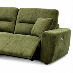 Furnishings For Less UK Denton Green Left Hand Electric Recliner Chaise Sofa Chenille Fabric - thumbnail 5