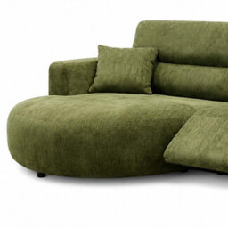 Furnishings For Less UK Denton Green Left Hand Electric Recliner Chaise Sofa Chenille Fabric - thumbnail 2