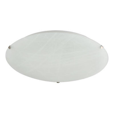 Happy Homewares Traditional White Alabaster Circular Glass Ip20 Flush Ceiling Light Fitting - image 1