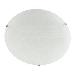 Happy Homewares Traditional White Alabaster Circular Glass Ip20 Flush Ceiling Light Fitting - thumbnail 3