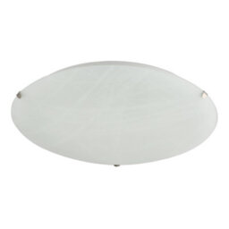 Happy Homewares Traditional White Alabaster Circular Glass Ip20 Flush Ceiling Light Fitting - thumbnail 1