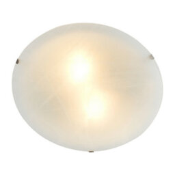 Happy Homewares Traditional White Alabaster Circular Glass Ip20 Flush Ceiling Light Fitting - thumbnail 4