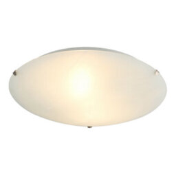 Happy Homewares Traditional White Alabaster Circular Glass Ip20 Flush Ceiling Light Fitting - thumbnail 2