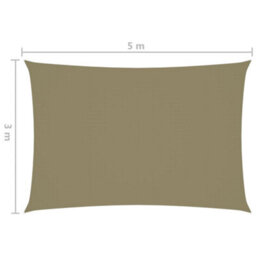 Berkfield Sunshade Sail Oxford Fabric Rectangular 3X5 M Beige - thumbnail 6