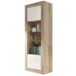 Creative Furniture Illume Display Cabinet 170Cm - Oak & White Gloss Doors - thumbnail 7